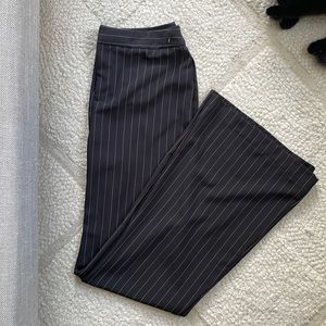 Black striped flared pants